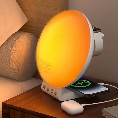 Sunrise Alarm Clock with Wireless Charging