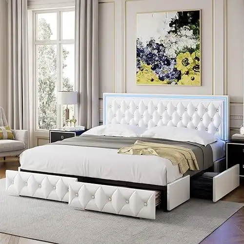 Tufted Upholstered Storage Bed